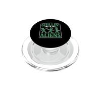 Chillin' With My Aliens Funny Halloween Spaceship Ufo Lover PopSockets PopGrip for MagSafe
