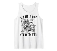 Chillin' with My Cocker Spaniel Dog Summer Lounge Chair Tank Top