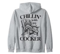 Chillin' with my Cocker Spaniel Dog Summer Lounge Chair Zip Hoodie