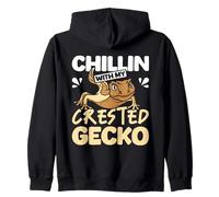 Chillin With My Crested Gecko Owner Funny Reptile Lover Zip Hoodie