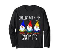 Chillin with My Gnomies, Christmas Garden Gnome Xmas God Jul Long Sleeve T-Shirt
