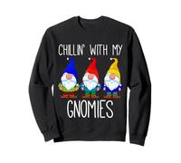 Chillin With My Gnomies, Christmas Garden Gnome Xmas God Jul Sweatshirt
