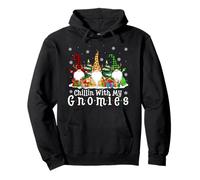 Chillin With My Gnomies Funny Christmas Gnome Family Xmas Pullover Hoodie