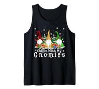 Chillin with My Gnomies Funny Christmas Gnome Family Xmas Tank Top