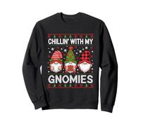 Chillin' With My Gnomies Funny Christmas Gnome Lovers Sweatshirt