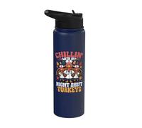 Chillin' with My Night Shift Turkeys Funny Stainless Steel Insulated Water Bottle