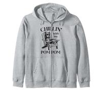 Chillin' with my Pom Pom Summer Lounge Chair Pomeranian Zip Hoodie