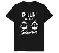 Chillin with My Snowmies Christmas Kids Womens Mens T Shirt 14-15 Black