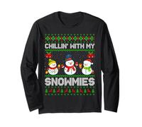 Chillin with My Snowmies Ugly Xmas Sweater Snowman Christmas Long Sleeve T-Shirt