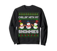 Chillin With My Snowmies Ugly Xmas Sweater Snowman Christmas Sweatshirt