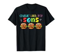 Chillin' With My Son Costume Three Cute Hamburgers T-Shirt