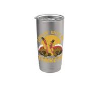 Chillin' with My Turkeys Funny Thanksgiving Day Pilgrim Fall Stainless Steel Insulated Tumbler