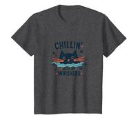 Chillin' with My Whiskers: Cute Cat Dice Game T-Shirt, Kids, Dark Heather Grey, 2 Years