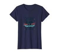 Chillin' with My Whiskers: Cute Cat Dice Game T-Shirt, Women, Navy, XS