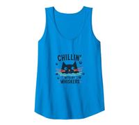 Chillin' with My Whiskers: Cute Cat Dice Game Tank Top, Women, Sapphire, M