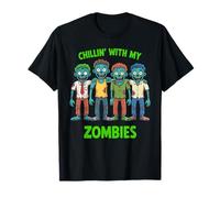 Chillin with My Zombies Funny Halloween Monster Costume T-Shirt