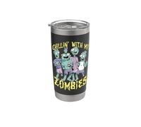 Chillin' with My Zombies Funny Halloween Zombie Lover Stainless Steel Insulated Tumbler