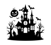 Chilling Haunted House Decor Essentials Vinyl Art Sticker 42x43cm Glass Stickers Black