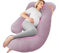Chilling Home Pregnancy Pillow, 55 inches Maternity Pillow for Pregnant Women, Comfortable J Shaped Full Body Pillow Pregnancy Pillows for Sleeping, with Washable Cover(Purple Grey)