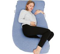 Chilling Home Pregnancy Pillow Cooling, Maternity Pillow for Pregnant Women,Comfortable J Shaped Full Body for Sleeping with Washable Cover,Cooling Blue