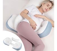 Chilling Home Pregnancy Pillows for Sleeping, Maternity Pillow for Belly, Adjustable and Portable Maternity Body Pillows for adults with Breathable Cover(Blue)