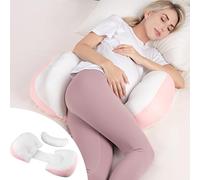 Chilling Home Pregnancy Pillows for Sleeping, Maternity Pillow for Belly, Adjustable and Portable Maternity Body Pillows for adults with Breathable Cover(Pink)