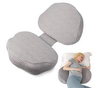 Chilling Home Pregnancy Pillows for Sleeping, Memory Foam Maternity Pillow for Belly, Back, Adjustable and Portable Travel Wedge Pillow, Support Pillow for Side Sleepers (Grey Air Layer Cover)