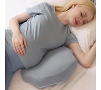 Chilling Home Pregnancy Pillows for Sleeping, Memory Foam Maternity Pillow for Belly, Back, Adjustable and Portable Travel Wedge Pillow for Side Sleepers (Grey, Height 10cm)