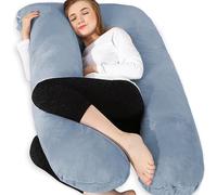 Chilling Home Pregnancy Pillows for Sleeping, U Shaped Maternity Cuddle Pillow, 55 inch Full Body Long Pillow for Sleeping, Maternity Body Pillows for adults with Cover(Fog Blue)
