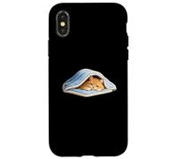 Chilling orange tabby Cat Under Blanket Cute Cat Lover Case for iPhone X/XS