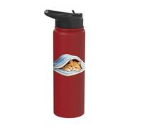 Chilling Orange Tabby Cat Under Blanket Cute Cat Lover Stainless Steel Insulated Water Bottle