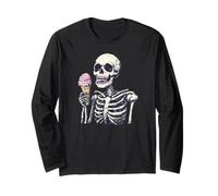 Chilling Out with Ice Cream and a Skeleton for Man and Woman Long Sleeve T-Shirt
