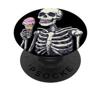 Chilling Out with Ice Cream and a Skeleton for Man and Woman PopSockets Adhesive PopGrip