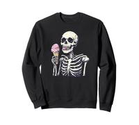 Chilling Out with Ice Cream and a Skeleton for Man and Woman Sweatshirt