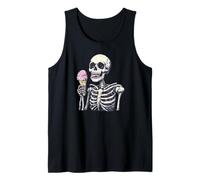Chilling Out with Ice Cream and a Skeleton for Man and Woman Tank Top