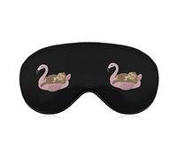 Chilling Sloth on Flamingo Float Soft Eye Mask Cover Effective Shading Blindfold Comfort Sleep Mask with Elastic Adjustable Strap