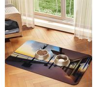 ChillingChills Pet Absorbent Leather Non-Slip Feeding Mat 30x45cm, Quick Drying, Waterproof, Washable Bowl Mat