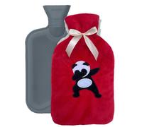 ChilliPak Hot Water Bottle with Sherpa Fleece Cover - 2 Litre - Panda