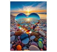 Chilliyin 5D Diamond Painting Kits for Adults Beginners,Heart Love Colored Stone Diamond Art Kits DIY Full Round Drill Diamond Dot Gem Art Kits for Adults,Crafts for Decor 12x16 Inch