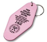 Chillkat Vintage Hotel Motel Keychain, The Grand Budapest Hotel Pink, Medium