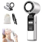 Chillmate Portable Refrigerated Fan, 100-Speed Emenola Hand Held Fan,2025 New 90° Foldable Portable 3-In-1, with Led Display, Refrigerated Airflow technology like being in a freezer (white)