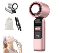 Chillmate Portable Refrigerated Fan, 100-Speed Emenola Hand Held Fan,2025 New 90° Foldable Portable 3-In-1, with Led Display, Refrigerated Airflow technology like being in a freezer (pink)