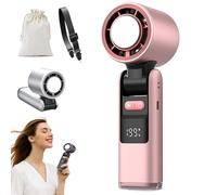 Chillmate Portable Refrigerated Fan, 100-Speed Emenola Hand Held Fan, Chillmate Fans Ice With Led Display, 90° Foldable 3-In-1 Airflow Portable, Low Noise For Travel, Camping, Home (Pink)