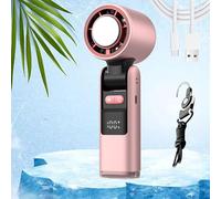 Chillmate Portable Refrigerated Fan, Emenola Chill Mate Portable Hand Held Fan, 90° Foldable 3-In-1 Airflow, Low Noise for Travel, Camping, Home (Pink)