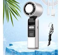 Chillmate Portable Refrigerated Fan, Emenola Chill Mate Portable Hand Held Fan, 90° Foldable 3-In-1 Airflow, Low Noise for Travel, Camping, Home (White)