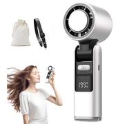 Chillmate Portable Refrigerated Fan, Emenola Refrigerated Fan, 100 Adjustable Speed Levels, Lightweight, Foldable, Low Noise, Portable Collapsible USB Neck Fan (White)