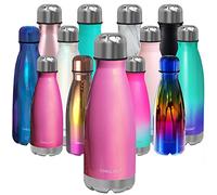 CHILLOUT LIFE Stainless Steel Kids School Bottle: 12 oz Double Wall Insulated Cola Shape for Cold & Warm Drinks, BPA Free Metal Sports Bottle for Boys, Girls & Women