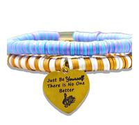 ChillOutPal Friendship Bracelets with Copper Heart Pendant, Engraved with “Just Be Yourself, There Is No One Better” - Taylor Gifts for Friends/Fans/Family