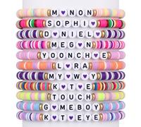 ChillOutPal KPop Bracelets Set - 11Pcs Colorful Korea-Pop Inspired by KATSEY Clay Heishi Bead Letter Bracelets for Girls & Women, Fan Merch Gifts for Birthday, Concerts