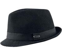 CHILLOUTS Bardolino Cotton Trilby Hat Women/Men - Sun Beach with Grosgrain Band Summer Spring-Summer - L (58-59 cm) Black